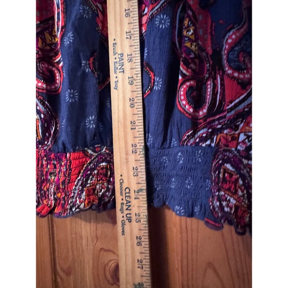 LASCANA Paisley Print Smocked Mock Neck Long Sleeve Blouse Women 12 - Picture 7 of 10